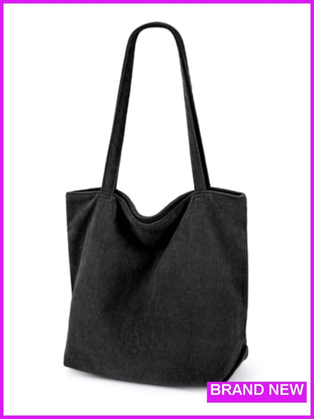 Corduroy Hobo Tote Bag with Zipper - Large Women's Handbag with Pockets